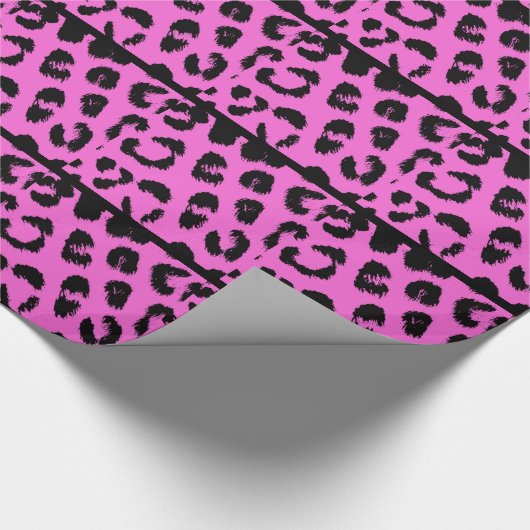 Pink und Schwarz-Leopard-Muster Geschenkpapier (Ecke)