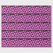 Pink und Schwarz-Leopard-Muster Geschenkpapier (Flach)