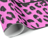 Pink und Schwarz-Leopard-Muster Geschenkpapier (Rolleneckpunkt)