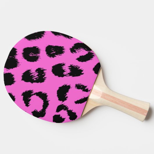 Pink und Schwarz-Leopard-Muster Tischtennis Schläger (Seitenansicht)