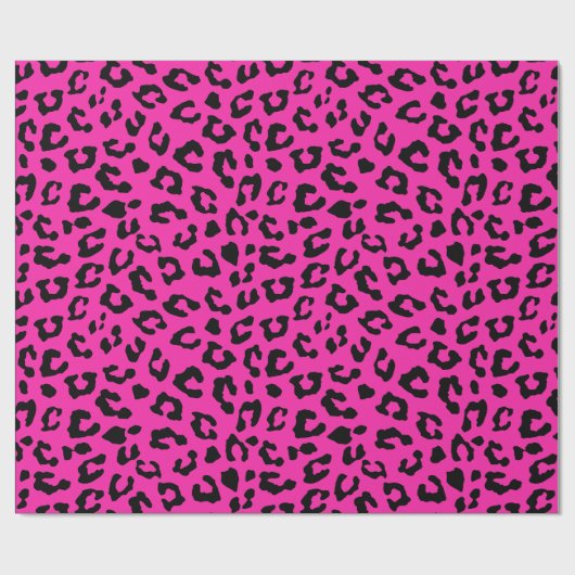 Pink und schwarz-leopard-Skin-Umschlagpapier Geschenkpapier (Flach)