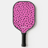 Pink und Schwarz Leopard Tierhautmuster Pickleball Schläger (Rückseite)