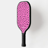 Pink und Schwarz Leopard Tierhautmuster Pickleball Schläger (Links)