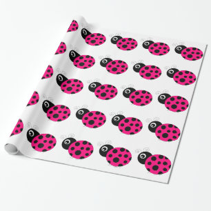 Pink-und Schwarz-Marienkäfer Geschenkpapier