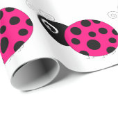 Pink-und Schwarz-Marienkäfer Geschenkpapier (Rolleneckpunkt)