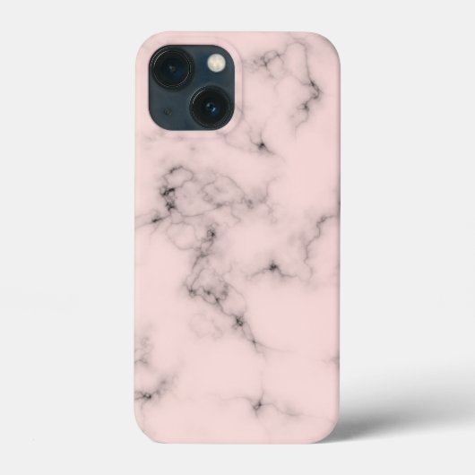 Pink und schwarz Marmor Look iPhone Case (Rückseite)