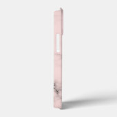 Pink und schwarz Marmor Look iPhone Case (Rückseite / Rechts)