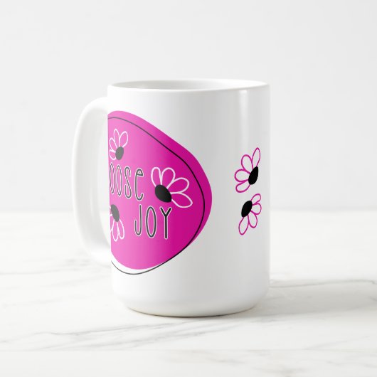 Pink und Schwarz Moderne Inspiration wählen Joy Ta Kaffeetasse (Vorderseite Links)