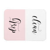 Pink und Schwarz Moderne Kalligraphie Geschirrspül Magnet (Horizontal)