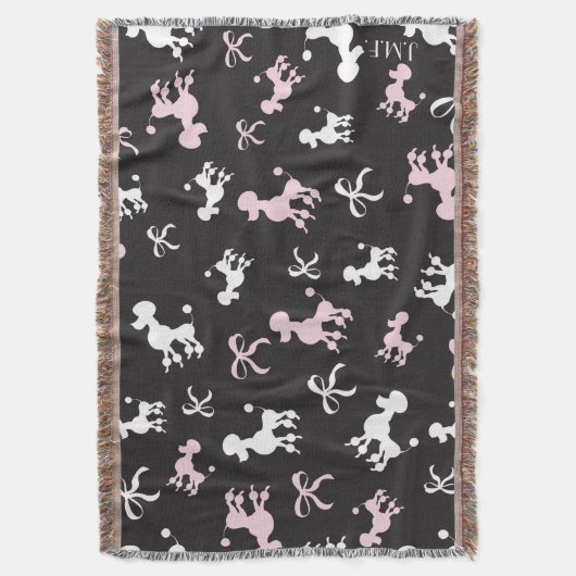 Pink und schwarz, Monogramm Decke (Vorderseite Vertikal)