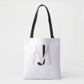 Pink und Schwarz Monogramm Totbeutel Tasche (Vorderseite)