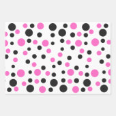 Pink und Schwarz-Polka-Dot Geschenkpapier Set (Vorderseite 2)