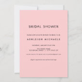 Pink und schwarz Polka Dot mit Brautparty in Bow Einladung (Rückseite)