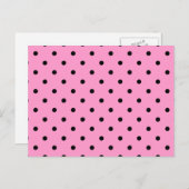 Pink und schwarz Polka Dot Muster. Postkarte (Vorne/Hinten)