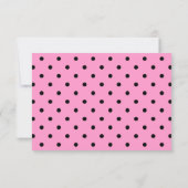 Pink und schwarz Polka Dot Muster. RSVP Karte (Rückseite)