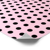 Pink und schwarz Polka Dot Muster. Spotty. Poster (Ecke)