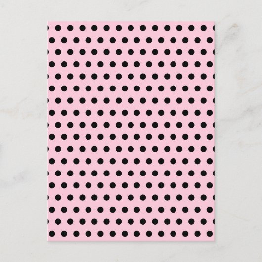 Pink und schwarz Polka Dot Muster. Spotty. Postkarte (Vorderseite)
