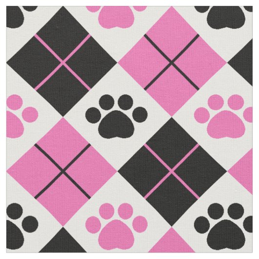 Pink und Schwarz Raute Druckmuster Stoff (Nahaufnahme)