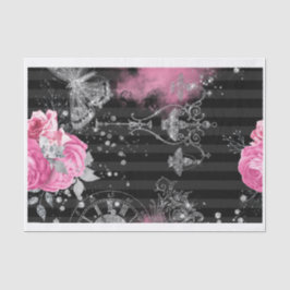 Pink und Schwarz Shabby Glam Seidenpapier