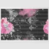 Pink und Schwarz Shabby Glam Seidenpapier (Vorderseite)
