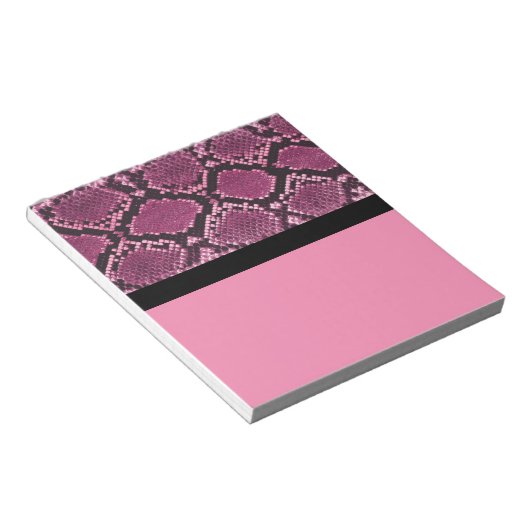 Pink und Schwarz Snakeskin Notepad Notizblock (angewinkelt)