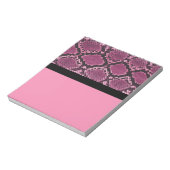 Pink und Schwarz Snakeskin Notepad Notizblock (Rotiert)