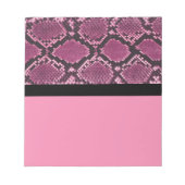 Pink und Schwarz Snakeskin Notepad Notizblock (Vorderseite)