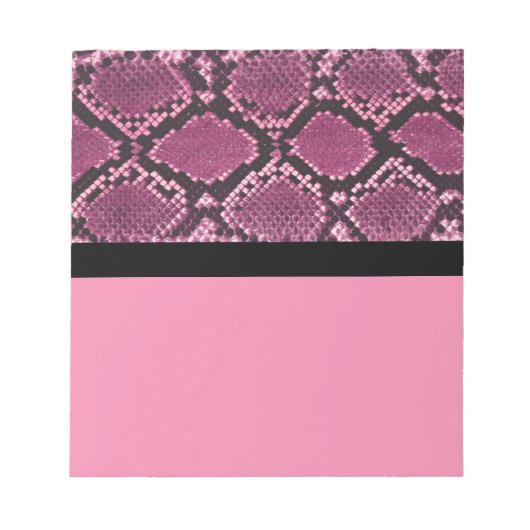 Pink und Schwarz Snakeskin Notepad Notizblock (Vorderseite)
