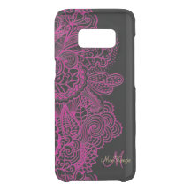 Pink-und Schwarz-Spitze-Monogramm