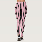 Pink und Schwarz Streifen Muster Leggings (Rückseite)