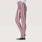 Pink und Schwarz Streifen Muster Leggings (Links)