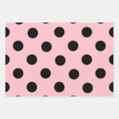 Pink und schwarz Streifen, Schachbretter, Polka Do Geschenkpapier Set (Vorderseite)