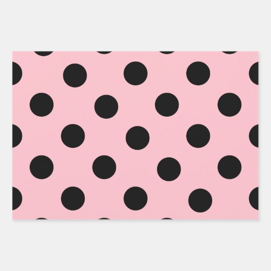 Pink und schwarz Streifen, Schachbretter, Polka Do Geschenkpapier Set (Vorderseite)