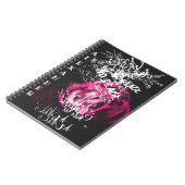 Pink und schwarz Text No Peace Street Graffiti Notizblock (Linke Seite)