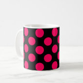 Pink-und Schwarz-Tupfen-Muster Kaffeetasse (Vorderseite Links)