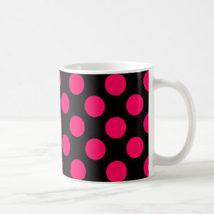Pink-und Schwarz-Tupfen-Muster Kaffeetasse