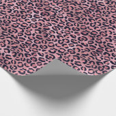 Pink und Schwarz-Wildleopard-Wrapping Paper Geschenkpapier (Ecke)