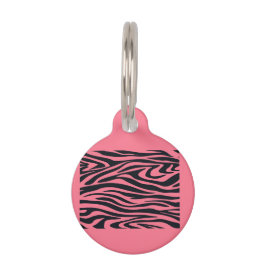 Pink und schwarz Zebra-Tierdruck individuell einst Haustiermarke