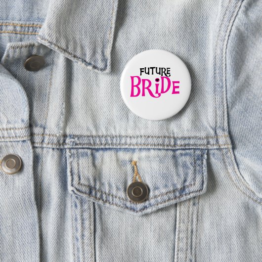 Pink-und Schwarz-Zukunft-Braut Button (Beispiel)