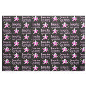 PINK UND SCHWARZE PERSONALISIERTE RUNNER-MÄDCHEN STOFF (Fat Quarter (45,7 x 55,9 cm))