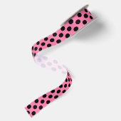 Pink und Schwarzer Polka-Punkt Satinband (Rückseite)