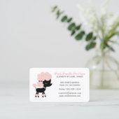 Pink und Schwarzes Französisches Poodle Visitenkarte (Stehend Vorderseite)