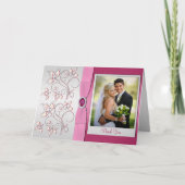 Pink und Silber Danke, dass Sie eine Karte mit Fot (Vorderseite)