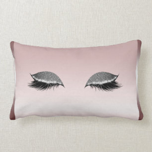 Pink- und silberner Glitter-Make-up-Wimpern Roségo Lendenkissen