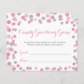 Pink und Silver Baby Dusche Candy Guessing Game (Vorne/Hinten)
