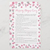 Pink und Silver Baby Dusche Kinderzimmer Rhyme Qui (Vorne/Hinten)