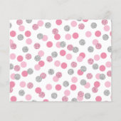 Pink und Silver Baby Dusche Name Hinweis Karten (Rückseite)