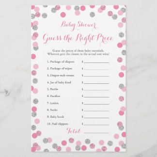 Pink und Silver Baby Dusche Preis Richtige Spielka