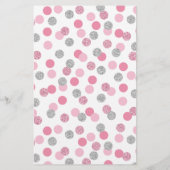 Pink und Silver Baby Dusche Word Scramble Game Flyer (Hinten)