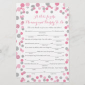 Pink und Silver Baby Duschhilfe Spielkarten (Vorne/Hinten)